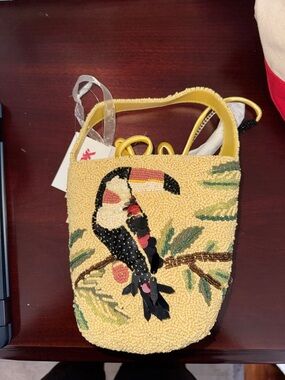Beaded Toucan Crossbody Bag -
